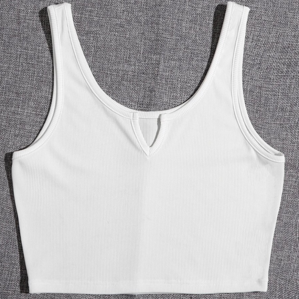 S White Slit Tank Top - Picture 1 of 2